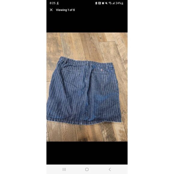 2000's Tommy Hilfiger pinstripe denim skirt - Picture 1 of 1